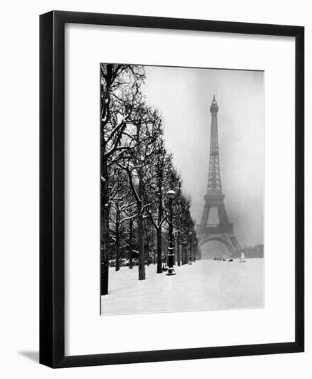Heavy Snow Blankets the Ground Near the Eiffel Tower-Dmitri Kessel-Framed Premium Photographic Print