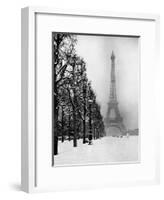 Heavy Snow Blankets the Ground Near the Eiffel Tower-Dmitri Kessel-Framed Premium Photographic Print