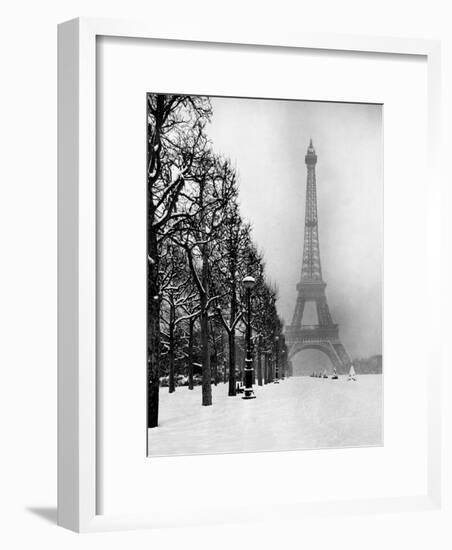 Heavy Snow Blankets the Ground Near the Eiffel Tower-Dmitri Kessel-Framed Premium Photographic Print