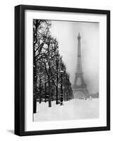 Heavy Snow Blankets the Ground Near the Eiffel Tower-Dmitri Kessel-Framed Premium Photographic Print