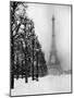 Heavy Snow Blankets the Ground Near the Eiffel Tower-Dmitri Kessel-Mounted Premium Photographic Print