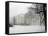 Heavy Snow Falls at the White House-null-Framed Stretched Canvas