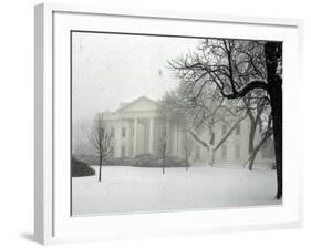 Heavy Snow Falls at the White House-null-Framed Photographic Print