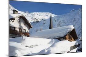 Heavy Snowfall in Le Tour, Chamonix Valley, Haute-Savoie, French Alps, France, Europe-Christian Kober-Mounted Photographic Print