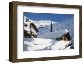 Heavy Snowfall in Le Tour, Chamonix Valley, Haute-Savoie, French Alps, France, Europe-Christian Kober-Framed Photographic Print