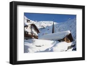 Heavy Snowfall in Le Tour, Chamonix Valley, Haute-Savoie, French Alps, France, Europe-Christian Kober-Framed Photographic Print