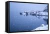 Heavy Snowfall on the Fishing Village and the Icy Sea, Nusfjord, Lofoten Islands, Arctic, Norway-Roberto Moiola-Framed Stretched Canvas