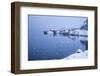 Heavy Snowfall on the Fishing Village and the Icy Sea, Nusfjord, Lofoten Islands, Arctic, Norway-Roberto Moiola-Framed Photographic Print