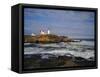 Heavy Surf Near Cape Neddick Lighthouse-James Randklev-Framed Stretched Canvas