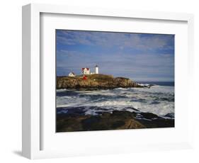 Heavy Surf Near Cape Neddick Lighthouse-James Randklev-Framed Photographic Print