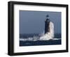 Heavy Surf Slams into the 72-Foot-Tall Ram Island Ledge Light-null-Framed Photographic Print