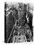 Heavy Traffic Moves Along Broadway and Seventh Avenue-null-Stretched Canvas