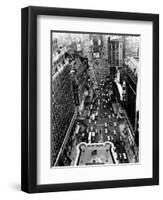 Heavy Traffic Moves Along Broadway and Seventh Avenue-null-Framed Photographic Print