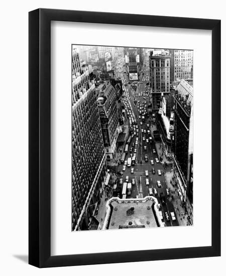 Heavy Traffic Moves Along Broadway and Seventh Avenue-null-Framed Photographic Print