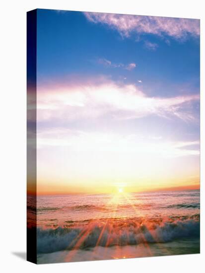 Heavy Waves with Bright Sunlight, Lens Flare-null-Stretched Canvas