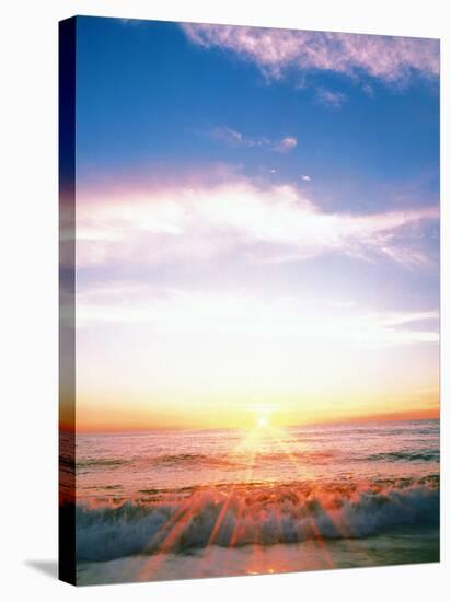 Heavy Waves with Bright Sunlight, Lens Flare-null-Stretched Canvas