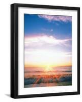 Heavy Waves with Bright Sunlight, Lens Flare-null-Framed Photographic Print