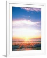 Heavy Waves with Bright Sunlight, Lens Flare-null-Framed Photographic Print