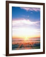 Heavy Waves with Bright Sunlight, Lens Flare-null-Framed Photographic Print