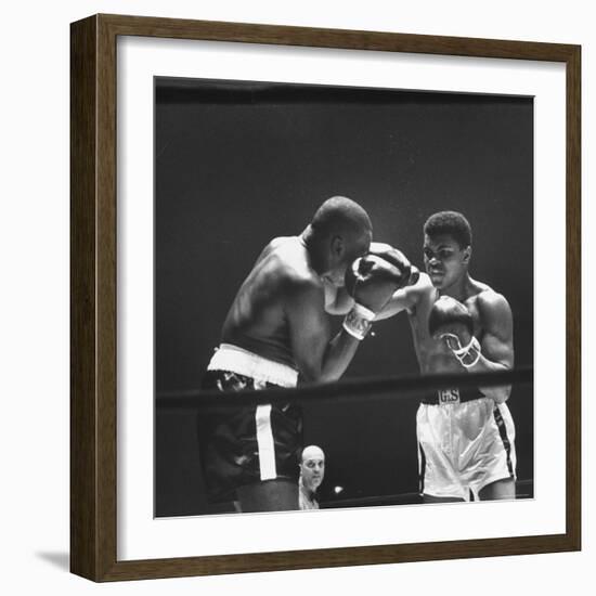 Heavyweight Bout in Which Cassius Clay Narrowly Defeated Doug Jones-George Silk-Framed Premium Photographic Print