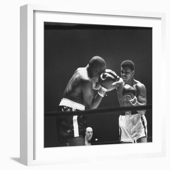 Heavyweight Bout in Which Cassius Clay Narrowly Defeated Doug Jones-George Silk-Framed Premium Photographic Print