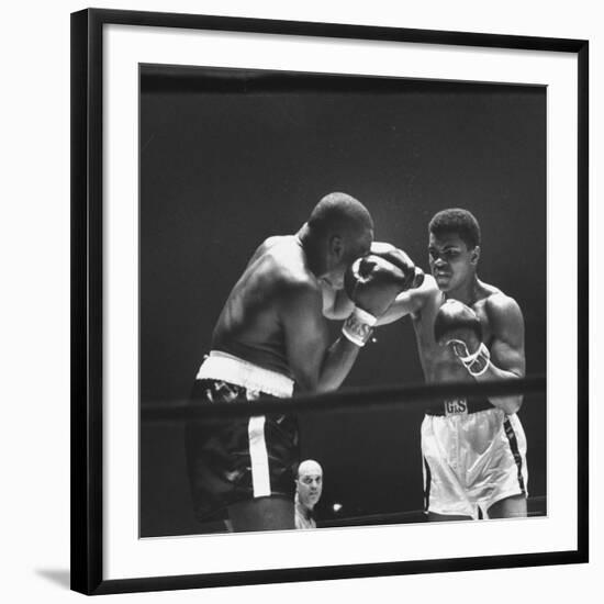 Heavyweight Bout in Which Cassius Clay Narrowly Defeated Doug Jones-George Silk-Framed Premium Photographic Print