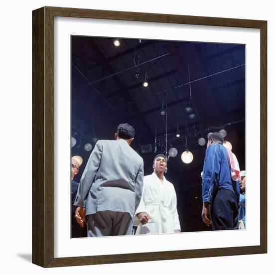 Heavyweight Boxer Cassius Clay, aka Muhammad Ali, After His Fight with Sonny Liston-John Dominis-Framed Premium Photographic Print