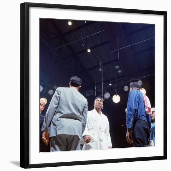 Heavyweight Boxer Cassius Clay, aka Muhammad Ali, After His Fight with Sonny Liston-John Dominis-Framed Premium Photographic Print