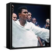 Heavyweight Boxer Cassius Clay, aka Muhammad Ali, After His Fight with Sonny Liston-John Dominis-Framed Stretched Canvas