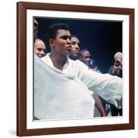 Heavyweight Boxer Cassius Clay, aka Muhammad Ali, After His Fight with Sonny Liston-John Dominis-Framed Premium Photographic Print