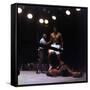 Heavyweight Boxer Cassius Clay, aka Muhammad Ali, Standing over Opponent Sonny Liston-George Silk-Framed Stretched Canvas