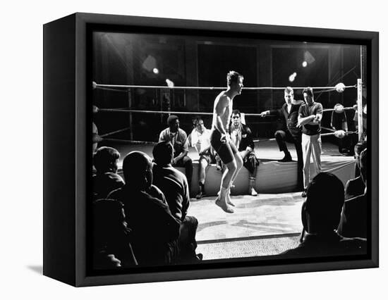 Heavyweight Boxing Contender Jerry Quarry Jumping Rope During His Training at Caesar's Palace-Richard Meek-Framed Stretched Canvas