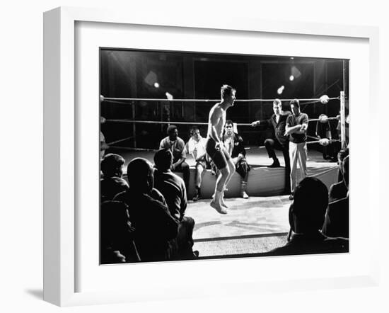 Heavyweight Boxing Contender Jerry Quarry Jumping Rope During His Training at Caesar's Palace-Richard Meek-Framed Premium Photographic Print