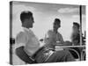Heavyweight Boxing Contender Rocky Marciano Chatting with His Dad Senior Marchegiano-Al Fenn-Stretched Canvas