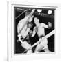 Heavyweight Champion Rocky Marciano (Right) Backs Roland Lastarza Against the Ropes-null-Framed Photo