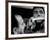 Heavyweight Contender Cassius Clay, Getting His Mouth Taped by Trainer Angelo Dundee-George Silk-Framed Premium Photographic Print