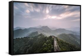 Hebei, China. the Great Wall of China, Jinshanling Section, at Sunrise, Long Exposure-Matteo Colombo-Framed Stretched Canvas