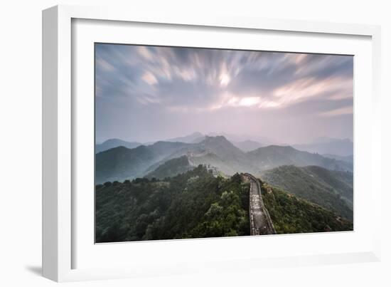 Hebei, China. the Great Wall of China, Jinshanling Section, at Sunrise, Long Exposure-Matteo Colombo-Framed Photographic Print