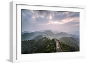 Hebei, China. the Great Wall of China, Jinshanling Section, at Sunrise, Long Exposure-Matteo Colombo-Framed Photographic Print