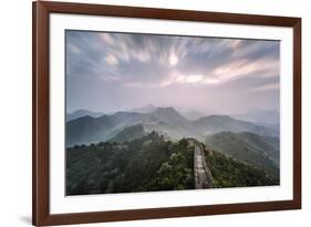 Hebei, China. the Great Wall of China, Jinshanling Section, at Sunrise, Long Exposure-Matteo Colombo-Framed Photographic Print