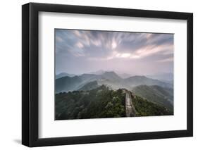 Hebei, China. the Great Wall of China, Jinshanling Section, at Sunrise, Long Exposure-Matteo Colombo-Framed Photographic Print