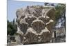 Hebrew Menorah Carved into Stone Capital in Roman Town of Capernaum-Hal Beral-Mounted Photographic Print