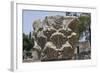 Hebrew Menorah Carved into Stone Capital in Roman Town of Capernaum-Hal Beral-Framed Photographic Print