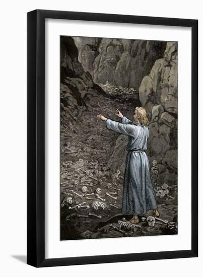 Hebrew Prophet Ezekiel Walking Through the Valley of Dry Bones-null-Framed Giclee Print