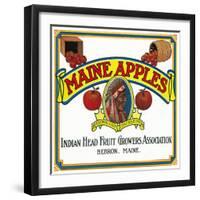 Hebron, Maine, Maine Apples Brand Apple Label-Lantern Press-Framed Art Print