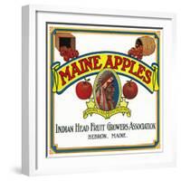 Hebron, Maine, Maine Apples Brand Apple Label-Lantern Press-Framed Art Print