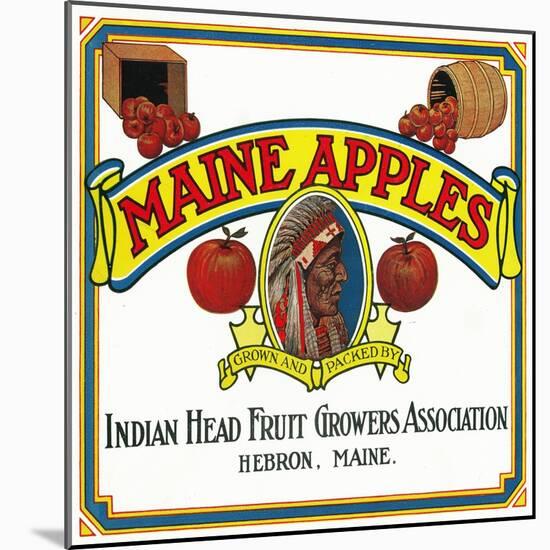 Hebron, Maine, Maine Apples Brand Apple Label-Lantern Press-Mounted Art Print