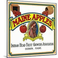 Hebron, Maine, Maine Apples Brand Apple Label-Lantern Press-Mounted Premium Giclee Print