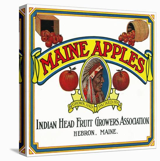 Hebron, Maine, Maine Apples Brand Apple Label-Lantern Press-Stretched Canvas