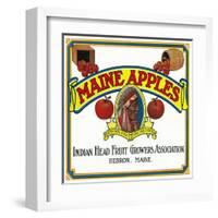 Hebron, Maine, Maine Apples Brand Apple Label-Lantern Press-Framed Art Print